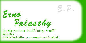 erno palasthy business card